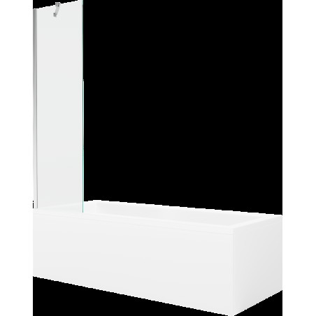 Mexen Cubik obdĺžniková vaňa 170 x 70 cm s obkladom a 1-krídlovou sprchovou zástenou 50 cm, Transparentné, Chrómová - 550317070X