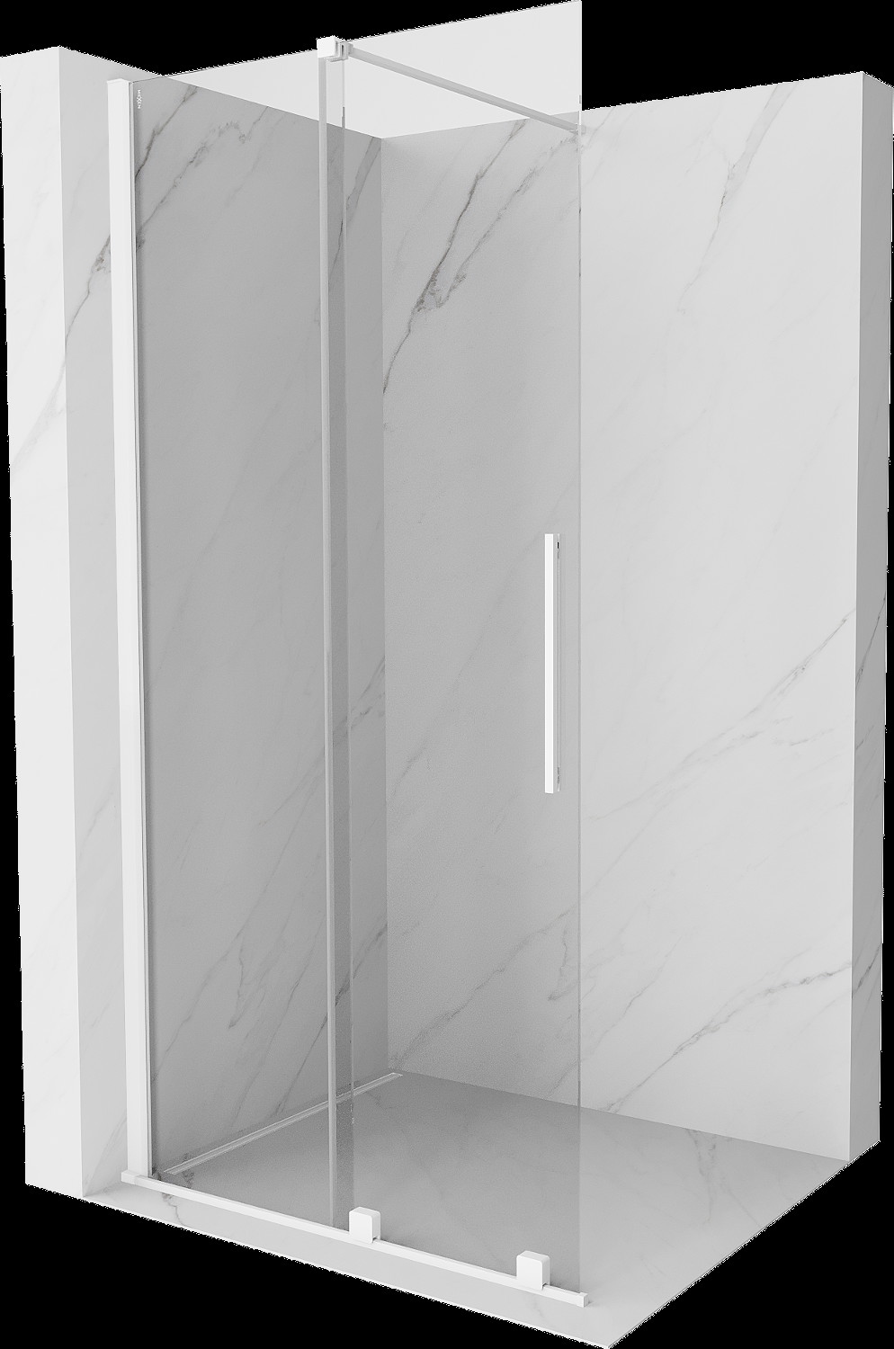 Mexen Velar sprchový panel posuvný Walk-in 100 x 200 cm, transparentný 8 mm, biely - 871-100-000-03-20