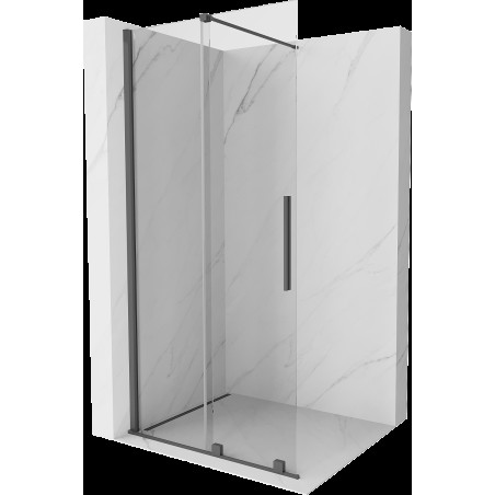 Mexen Velar rozťahovacia sprchová stena Walk-in 110 x 200 cm, transparentná 8 mm, brúsená gun gray