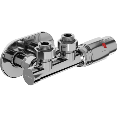 Mexen G00 termostatická uhlová sada s krytom R, Duplex, DN50, chróm - W907-900-905-01