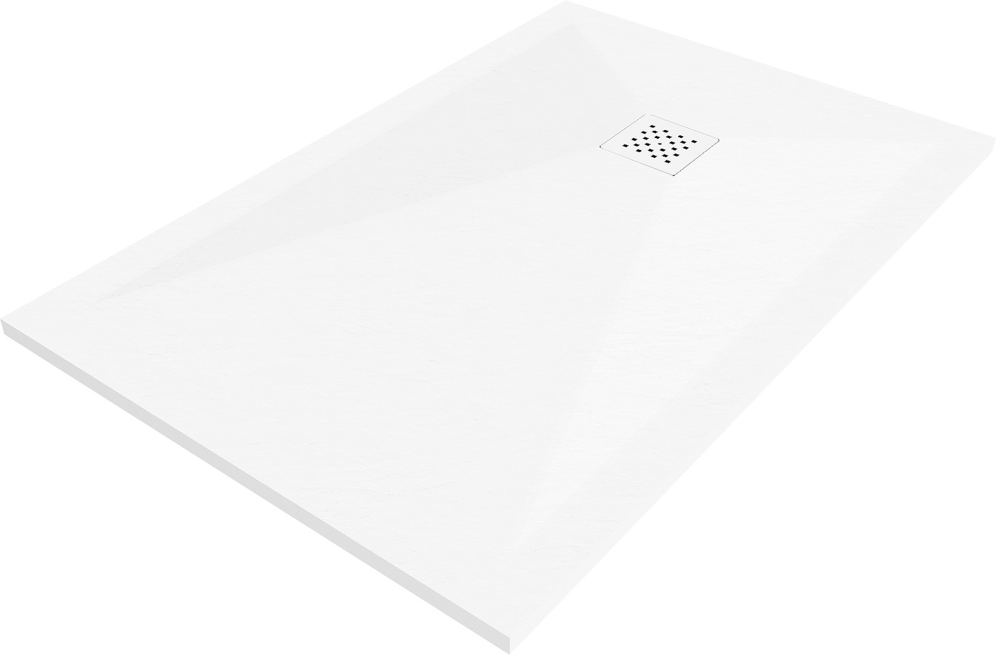 Mexen Stone+ rectangular composite shower tray 80 x 70 cm, white, white cover - 44107080-W