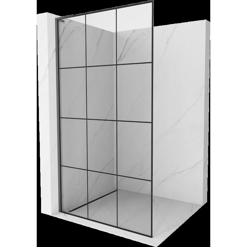 Mexen Kioto L sprchová zástena Walk-in 120 x 200 cm, čierny vzor, gun metal - 800-120-103-95-77