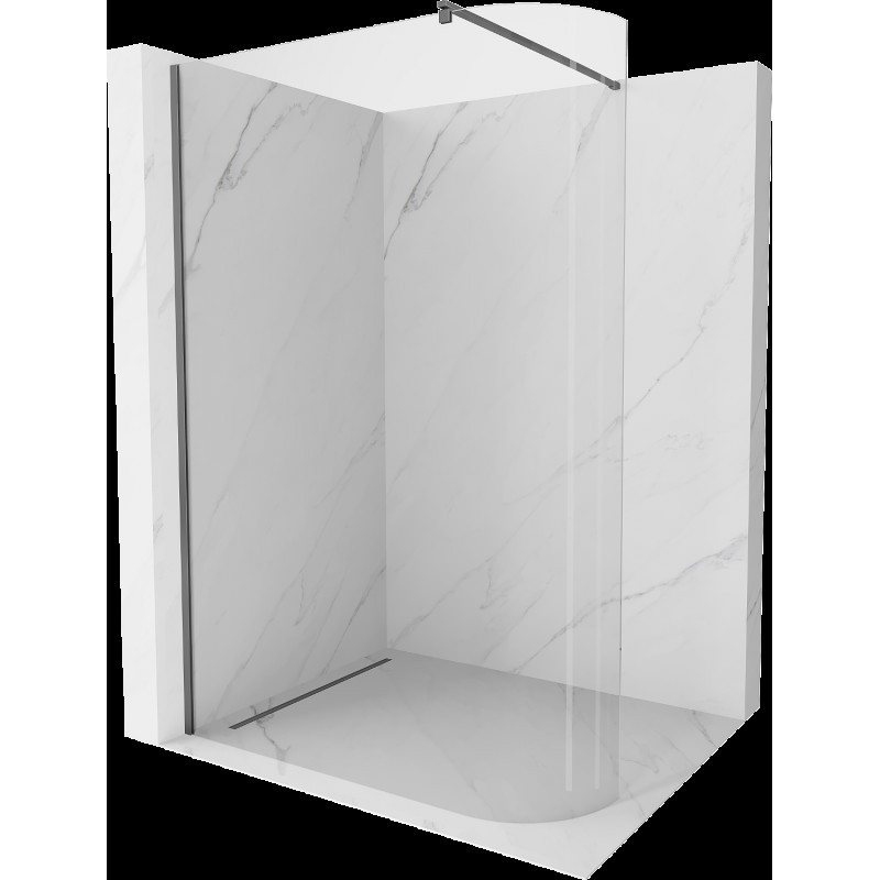 Mexen Kioto zaoblený sprchový panel Walk-in 80 x 200 cm, transparent 8 mm, gun metal - 800-080-101-95-06