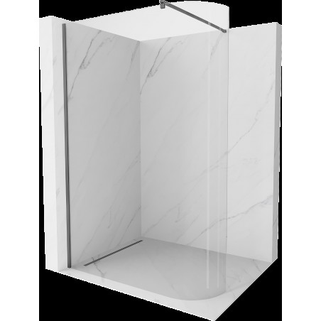 Mexen Kioto zaoblený sprchový panel Walk-in 80 x 200 cm, transparent 8 mm, gun metal - 800-080-101-95-06