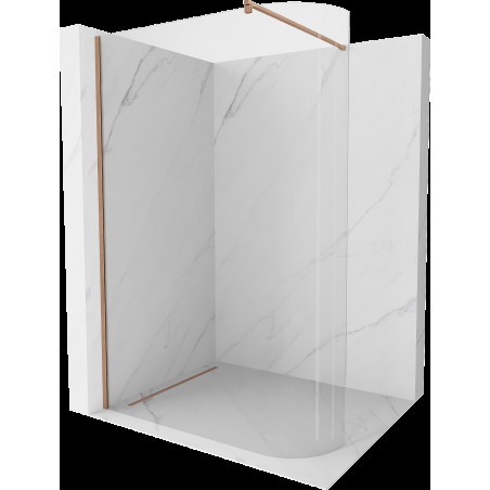 Mexen Kioto sprchová zástena zaoblená Walk-in 150 x 200 cm, transparentná 8 mm, brúsená meď - 800-150-101-65-06