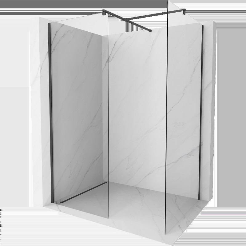 Mexen Kioto sprchová zástena Walk-in 160 x 95 cm, transparentná, čierna - 800-160-202-70-00-095