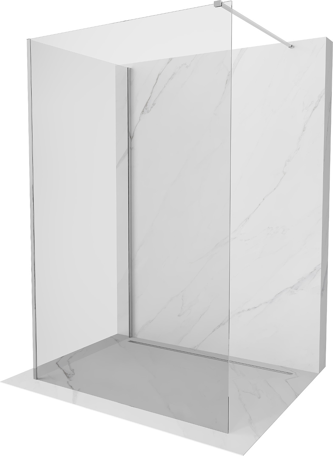 Mexen Kioto sprchová stena Walk-in 130 x 75 cm, transparentná, chróm - 800-130-212-01-00-075