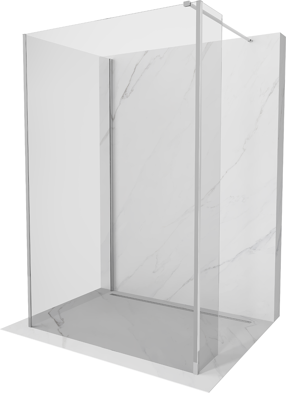 Mexen Kioto sprchová stena Walk-in 140 x 85 x 30 cm, transparentná, chróm - 800-140-085-221-01-00-030