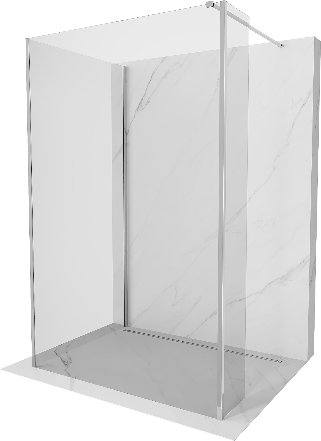 Mexen Kioto sprchová stena Walk-in 130 x 95 x 30 cm, transparentná, chróm - 800-130-095-221-01-00-030