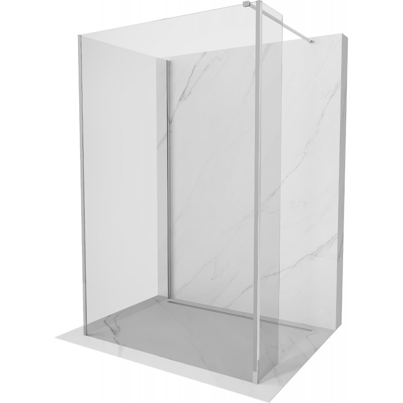 Mexen Kioto sprchová zástena Walk-in 100 x 90 x 40 cm, priehľadná, chróm - 800-100-090-221-01-00-040