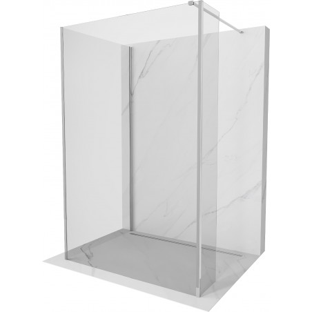 Mexen Kioto sprchová nástěnná stěna Walk-in 135 x 90 x 40 cm, transparentní, chrom - 800-135-090-221-01-00-040