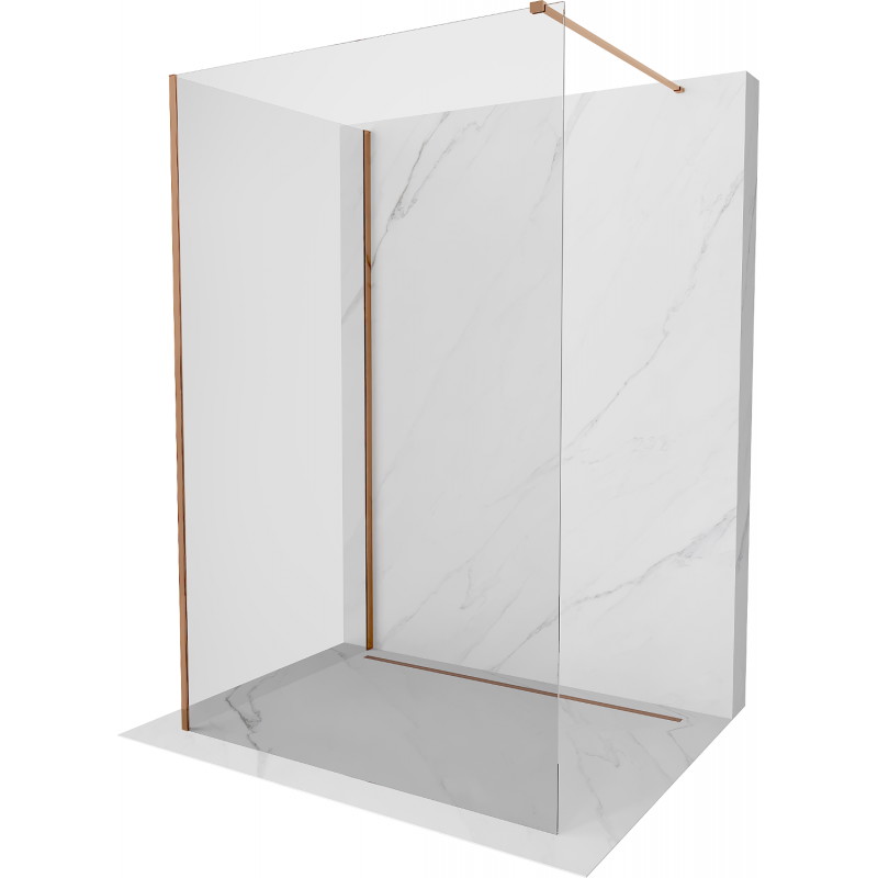 Mexen Kioto sprchovací stěna Walk-in 140 x 80 cm, transparentní, růžové zlato - 800-140-212-60-00-080