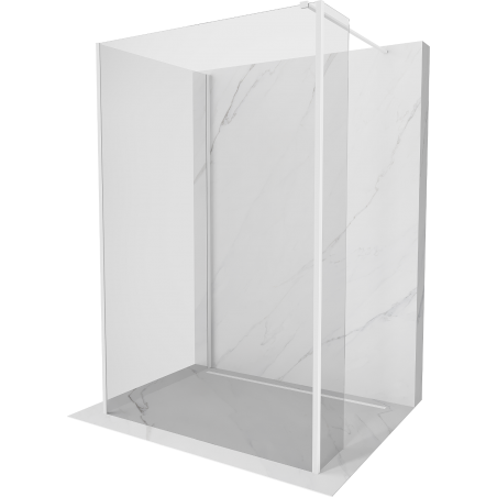 Mexen Kioto sprchová stena Walk-in 135 x 70 x 30 cm, transparentná, biela - 800-135-070-221-20-00-030