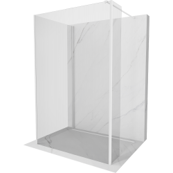 Mexen Kioto sprchová stena Walk-in 140 x 85 x 30 cm, transparentná, biela - 800-140-085-221-20-00-030