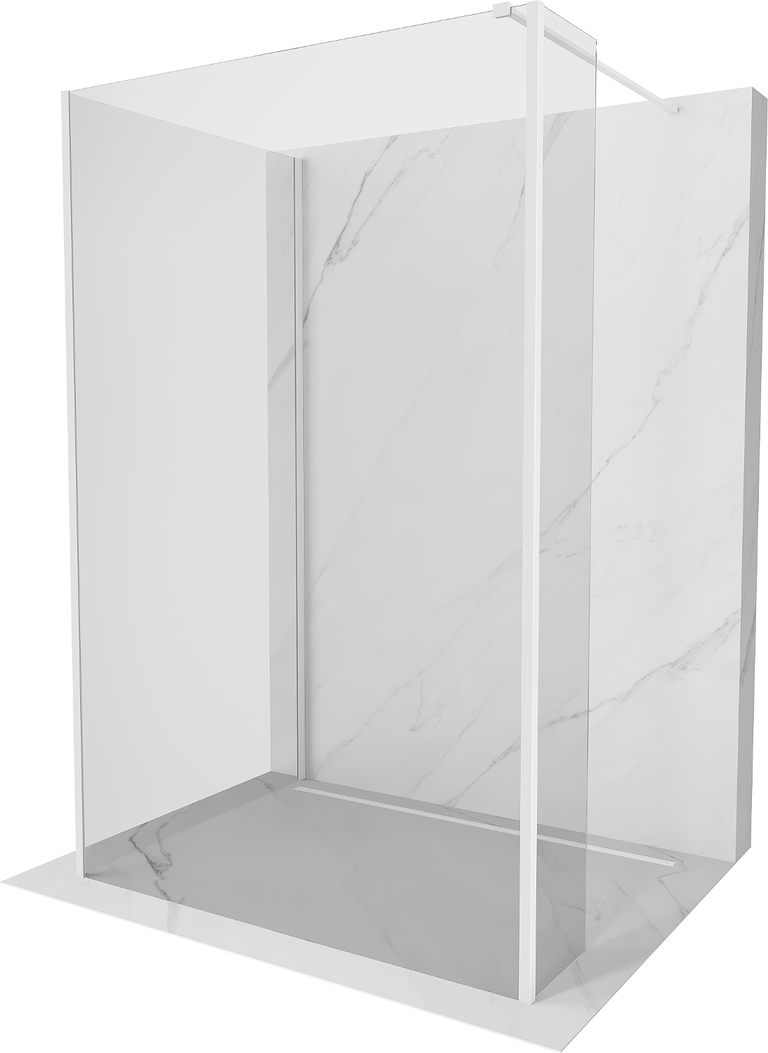 Mexen Kioto sprchová stena Walk-in 110 x 90 x 30 cm, transparentná, biela - 800-110-090-221-20-00-030