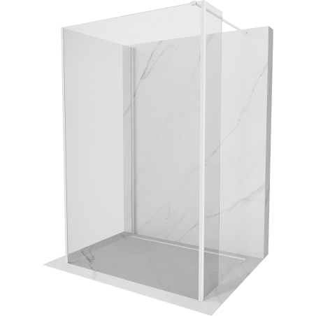 Mexen Kioto sprchová stěna Walk-in 140 x 95 x 30 cm, transparentná, biela - 800-140-095-221-20-00-030