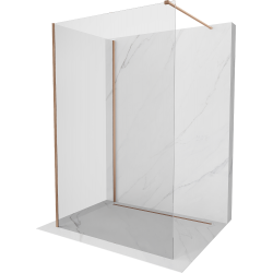 Mexen Kioto sprchová zástena Walk-in 125 x 70 cm, transparentná, brúsená medená - 800-125-212-65-00-070