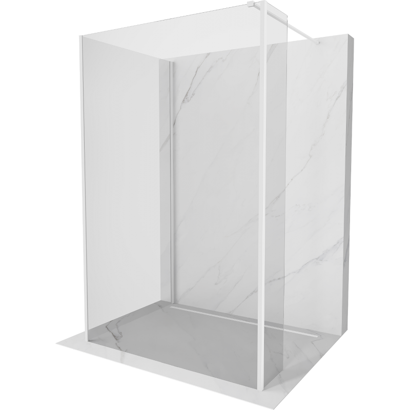 Mexen Kioto sprchová stena Walk-in 120 x 75 x 40 cm, transparentná, biela - 800-120-075-221-20-00-040