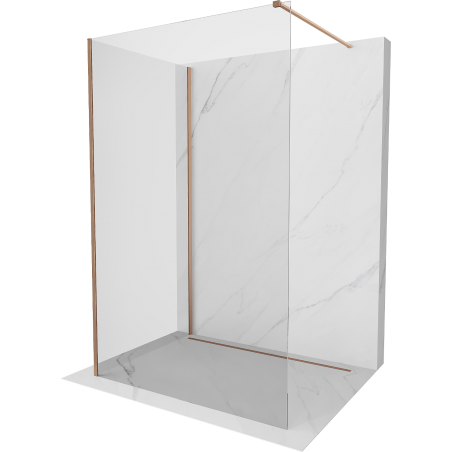 Mexen Kioto sprchová zástena Walk-in 140 x 115 cm, transparentná, brúsená meď - 800-140-212-65-00-115