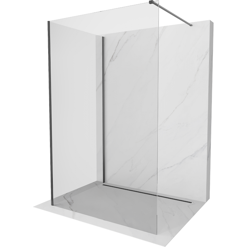 Mexen Kioto sprchová stena Walk-in 120 x 80 cm, transparentná, brúsená gun gray - 800-120-212-66-00-080