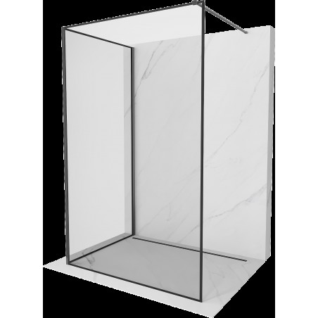 Mexen Kioto sprchová stena Walk-in 130 x 120 cm, čierny vzor, gun gray brúsený - 800-130-212-66-70-120