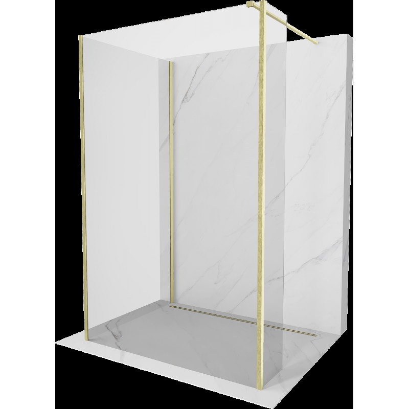 Mexen Kioto sprchová stěna Walk-in 130 x 70 x 30 cm, transparentní, zlatá broušená - 800-130-070-221-55-00-030