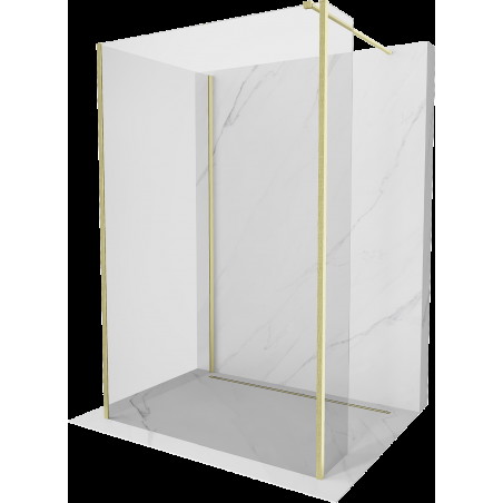 Mexen Kioto sprchová stěna Walk-in 130 x 80 x 30 cm, transparentní, zlaté kartáčované - 800-130-080-221-55-00-030