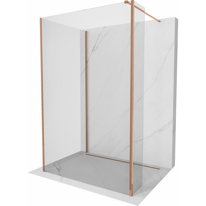 Mexen Kioto sprchová zástena Walk-in 90 x 75 x 30 cm, transparentná, ružové zlato - 800-090-075-221-60-00-030