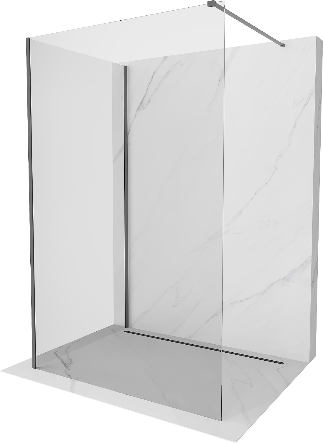 Mexen Kioto sprchová stena Walk-in 135 x 120 cm, transparentná, gun metal - 800-135-212-95-00-120