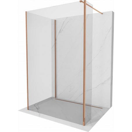 Mexen Kioto sprchová zástena Walk-in 140 x 115 x 30 cm, transparentná, ružové zlato - 800-140-115-221-60-00-030