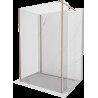 Mexen Kioto sprchová stena Walk-in 130 x 70 x 30 cm, priehľadná, brúsená meď - 800-130-070-221-65-00-030