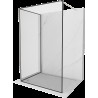 Mexen Kioto sprchová priečka Walk-in 130 x 120 cm, čierny vzor, brúsený nikel - 800-130-212-97-70-120