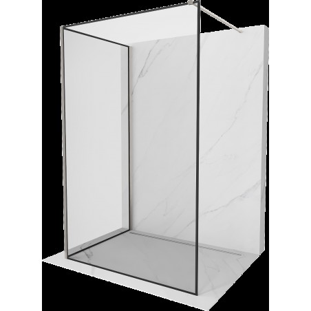 Mexen Kioto sprchová stena Walk-in 140 x 120 cm, čierny vzor, brúsený nikl - 800-140-212-97-70-120