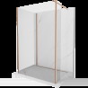 Mexen Kioto sprchová stena Walk-in 120 x 100 x 30 cm, transparentná, brúsená meď - 800-120-100-221-65-00-030