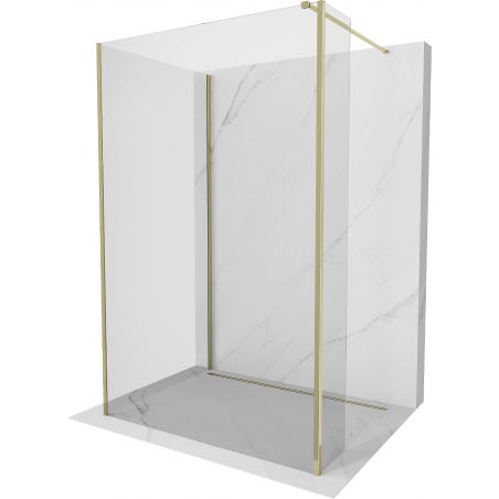 Mexen Kioto sprchová stěna Walk-in 90 x 80 x 30 cm, transparentná, zlatá - 800-090-080-221-50-00-030