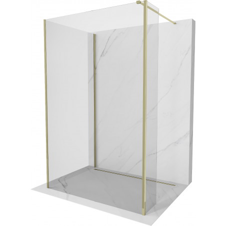 Mexen Kioto sprchový panel Walk-in 135 x 80 x 30 cm, transparentný, zlatý - 800-135-080-221-50-00-030