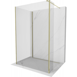 Mexen Kioto sprchová stena Walk-in 130 x 90 x 30 cm, transparentná, zlatá - 800-130-090-221-50-00-030