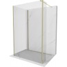 Mexen Kioto sprchová stena Walk-in 125 x 100 x 30 cm, transparentná, zlatá - 800-125-100-221-50-00-030