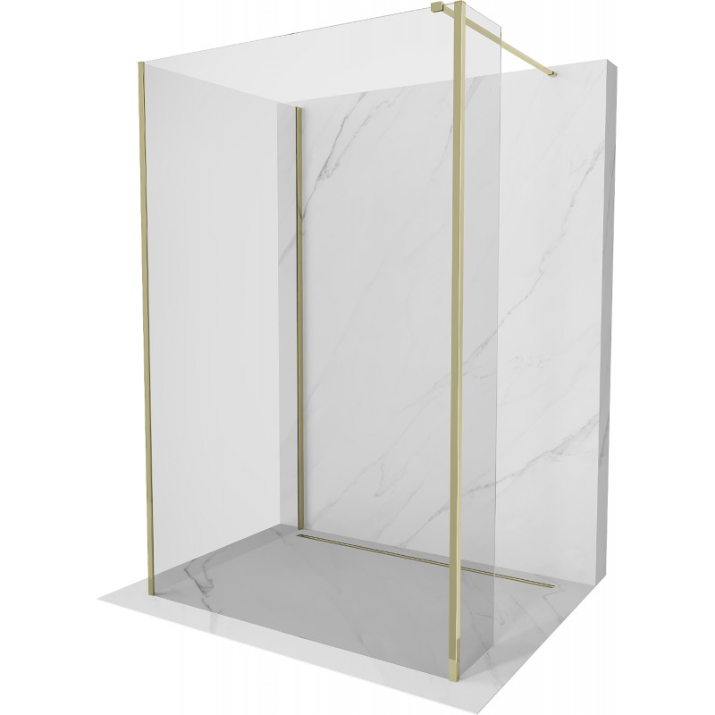 Mexen Kioto sprchová stena Walk-in 120 x 115 x 30 cm, transparentná, zlatá - 800-120-115-221-50-00-030