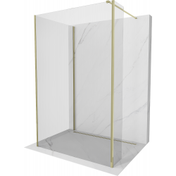 Mexen Kioto sprchová stěna Walk-in 125 x 110 x 40 cm, transparentná, zlatá - 800-125-110-221-50-00-040