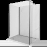 Mexen Kioto sprchová stena Walk-in 120 x 80 x 30 cm, transparentná, brúsená gun gray - 800-120-080-221-66-00-030