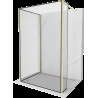 Mexen Kioto sprchová stěna Walk-in 140 x 110 x 30 cm, černý vzor, zlaté broušené - 800-140-110-221-55-70-030