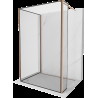 Mexen Kioto sprchová stena Walk-in 130 x 80 x 30 cm, čierny vzor, brúsená meď - 800-130-080-221-65-70-030