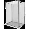 Mexen Kioto sprchová stěna Walk-in 100 x 100 x 30 cm, černý vzor, gun gray kartáčovaný - 800-100-100-221-66-70-030