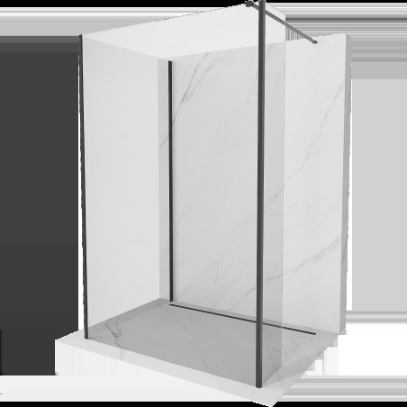 Mexen Kioto sprchová stena Walk-in 120 x 80 x 30 cm, transparentná, čierna - 800-120-080-221-70-00-030