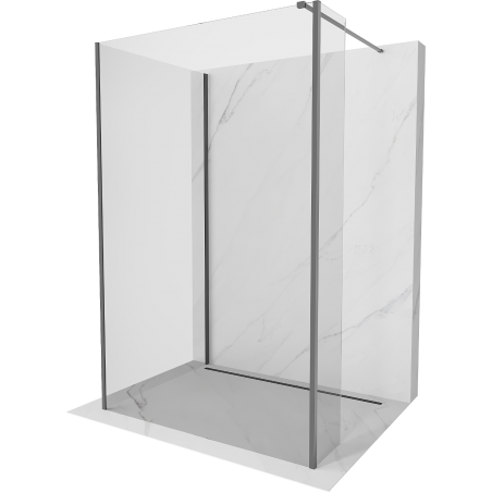 Mexen Kioto sprchová stena Walk-in 140 x 75 x 30 cm, transparentná, gun metal - 800-140-075-221-95-00-030