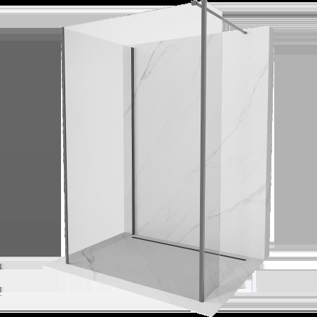 Mexen Kioto sprchová stena Walk-in 120 x 100 x 30 cm, transparentná, gun metal - 800-120-100-221-95-00-030