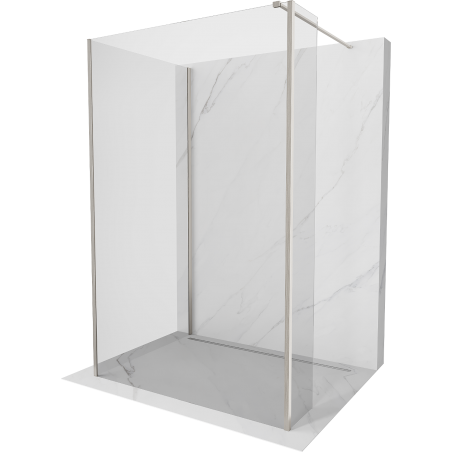 Mexen Kioto sprchová stěna Walk-in 135 x 70 x 30 cm, transparentní, kartáčovaný nikl - 800-135-070-221-97-00-030