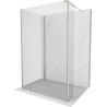 Mexen Kioto sprchová stena Walk-in 140 x 70 x 30 cm, transparentná, brúsený nikel - 800-140-070-221-97-00-030