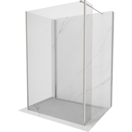 Mexen Kioto sprchová zástena Walk-in 100 x 80 x 30 cm, transparentná, brúsený nikl - 800-100-080-221-97-00-030